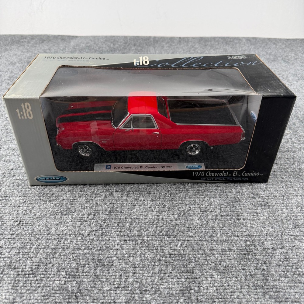 Welly 1970 Chevrolet El Camino SS 396 1:18 Red Diecast Model Car Collectible